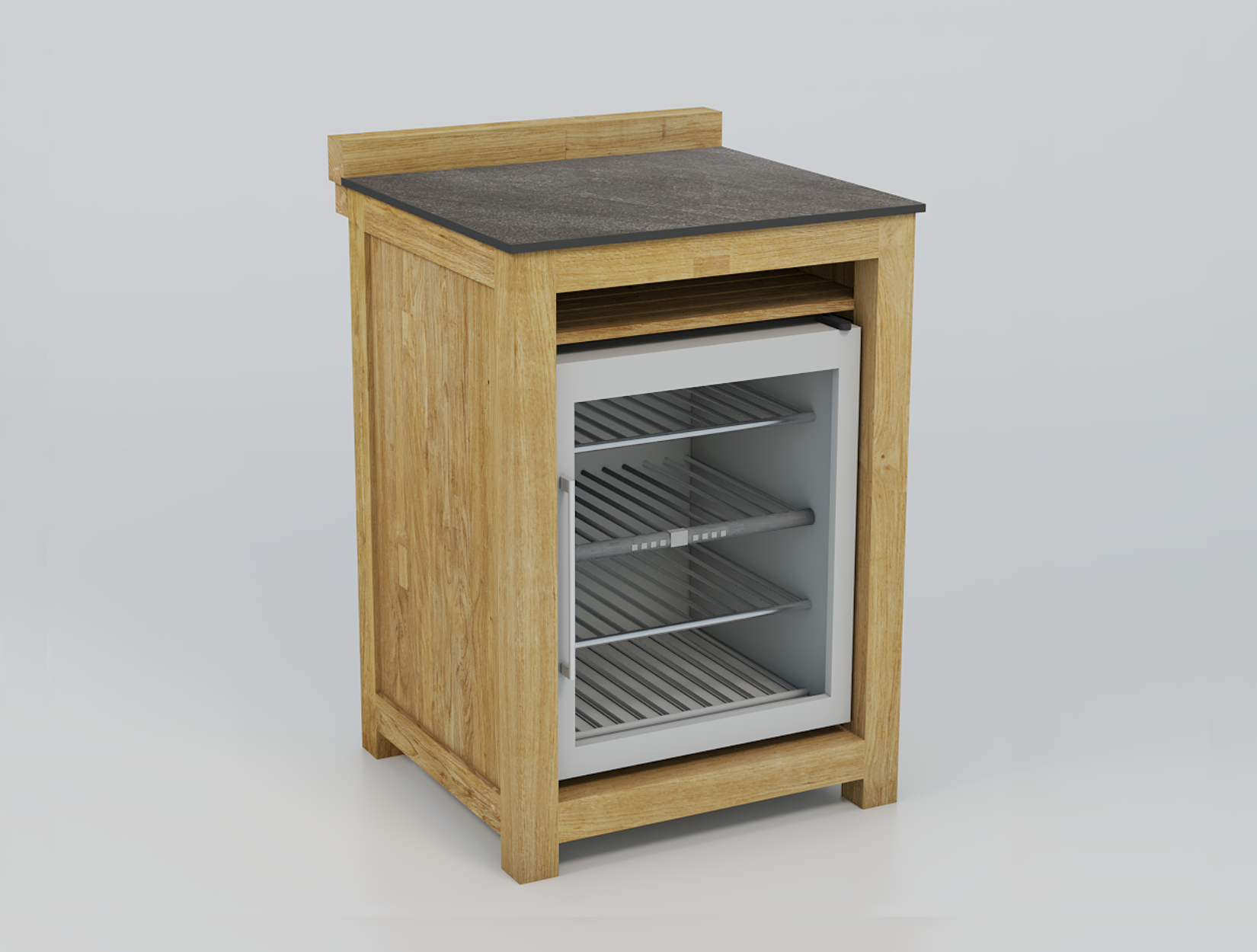 Module avec réfrigérateur de cuisine extérieur